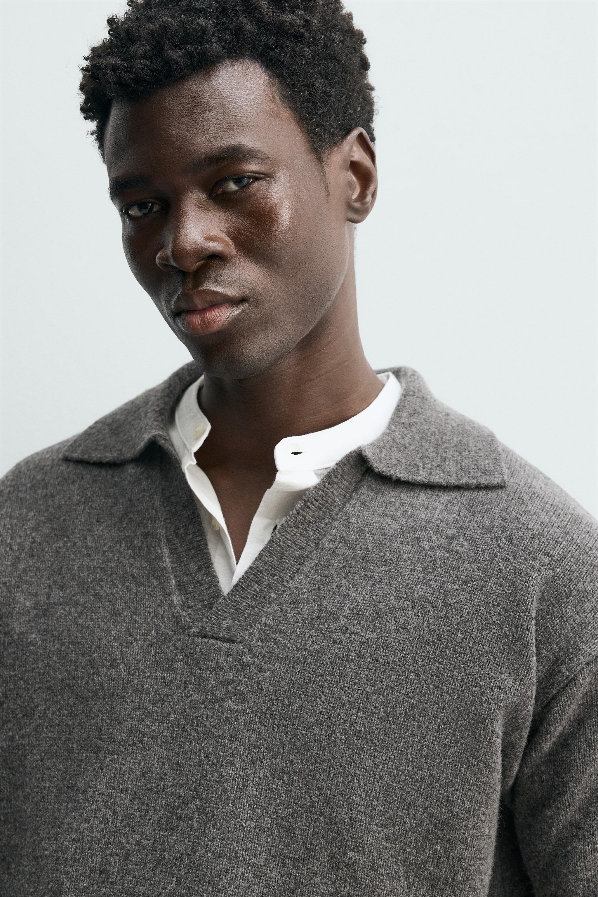 WOOL - CASHMERE KNIT POLO SHIRT
